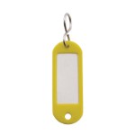 Nyckelbricka i plast med S-typ nyckelring (50 st. förpakning - GUL)